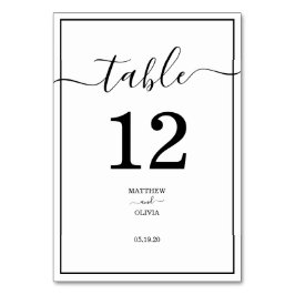 Tarjeta De Mesa Moderno Boda de caligrafía elegante