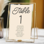 Tarjeta De Mesa Moderno Boda de champán Minimalista mínimo<br><div class="desc">¡Este es un número de tabla Minimalista mínimo moderno de champán Boda con nombres!</div>