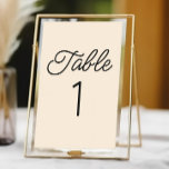 Tarjeta De Mesa Moderno Boda de champán Minimalista mínimo<br><div class="desc">¡Es un número de mesa Minimalista mínimo y moderno de champán Boda!</div>