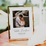 Tarjeta De Mesa Moderno Boda de fotografía con caligrafía mínima<br><div class="desc">Diseño moderno y elegante impreso Modern Minimal Script Moderno Boda de fotografía Número de tabla que se puede personalizar con el texto y añadir cada tarjeta de número de tabla a su carrito, uno por uno. Haga clic en el botón "Personalizar" y utilice nuestra herramienta de diseño para modificar esta...</div>