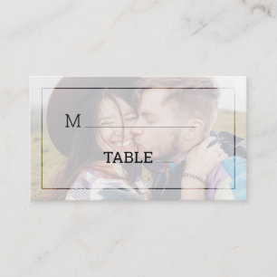 Tarjeta De Mesa Moderno Boda de tipografía Minimalista fotográfica