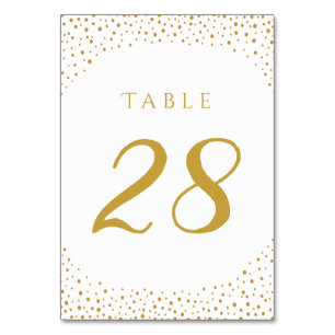 Tarjeta De Mesa Moderno Boda elegante de confeti de oro
