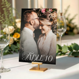 Tarjeta De Mesa Moderno Boda elegante de fotografía caligráfica