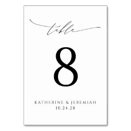 Tarjeta De Mesa Moderno Boda elegante de tipografía de escritura