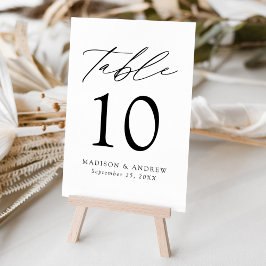 Tarjeta De Mesa Moderno Boda elegante en blanco y negro