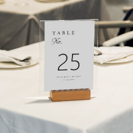 Tarjeta De Mesa Moderno Boda elegante en blanco y negro