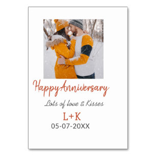 Tarjeta De Mesa Moderno boho feliz aniversario agregar nombre fech