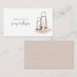 Tarjeta De Mesa Moderno Boho Rosa Elegante Boda Floral