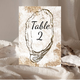 Tarjeta De Mesa Moderno color de agua mínimo Oyster Beach Wedding