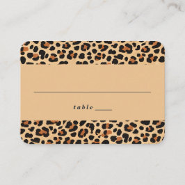 Tarjeta De Mesa Moderno Estampado de Leopardo Marrón y Beige atrev