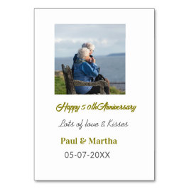 Tarjeta De Mesa Moderno feliz aniversario 50 agregar nombre fecha