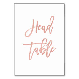 Tarjeta De Mesa Moderno guión Rosa Cabeza Boda de oro