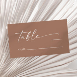 Tarjeta De Mesa Moderno Minimalista elegante Mocha Mousse Boda