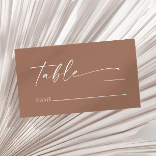 Tarjeta De Mesa Moderno Minimalista elegante Mocha Mousse Boda