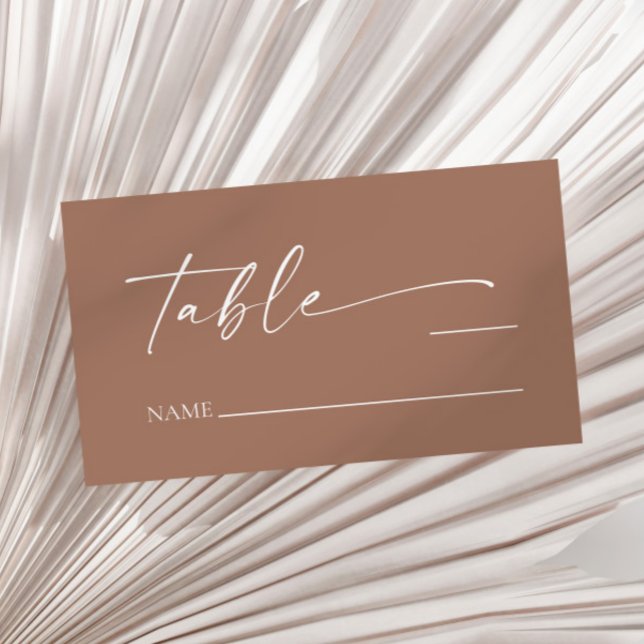 Tarjeta De Mesa Moderno Minimalista elegante Mocha Mousse Boda (Subido por el creador)