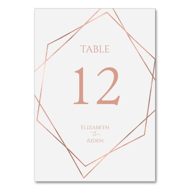 Tarjeta De Mesa Moderno, mínimo, pur, blanco, rosegold (imitat) (Anverso)