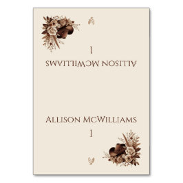 Tarjeta De Mesa Moderno País Elegante Occidental- Aves Florales