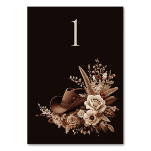 Tarjeta De Mesa Moderno País Elegante Occidental- Floral