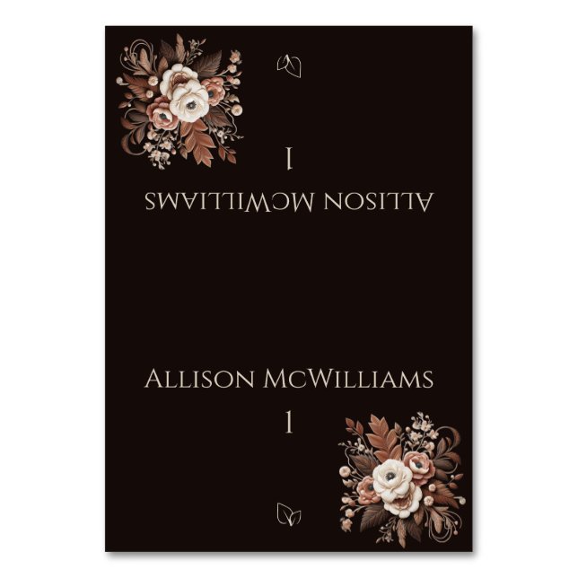 Tarjeta De Mesa Moderno País Elegante Occidental - Vegetariano (Anverso)