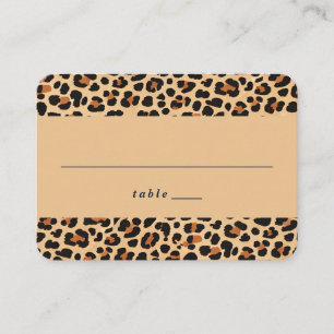 Tarjeta De Mesa Moderno Patrón de Estampado de Leopardo Marrón y B
