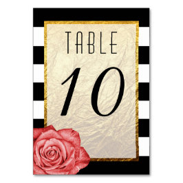 Tarjeta De Mesa Moderno Relieve metalizado dorado Rojo Rosa Faux B