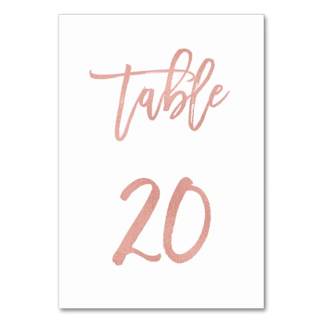 Tarjeta De Mesa Moderno Rosa de cuento de hadas Boda de oro Número (Anverso)