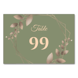 Tarjeta De Mesa Moderno Sencillo sabio botánico elegante oro verde