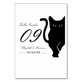 Tarjeta De Mesa Moderno y capataz Boda negro de gato