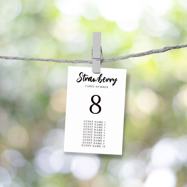 Tarjeta De Mesa Moderno y elegante Boda de nombres personalizados  (Subido por el creador)