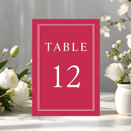 Tarjeta De Mesa Moderno y elegante Boda magenta formal