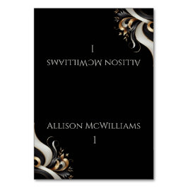 Tarjeta De Mesa Moderno y elegante negro y oro