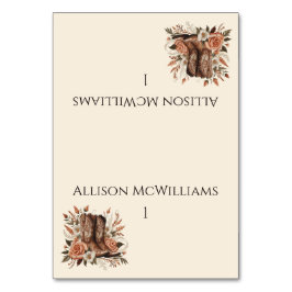 Tarjeta De Mesa Moderno y elegante País Occidental - Flores