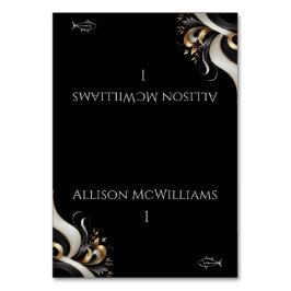 Tarjeta De Mesa Moderno y elegante pescado negro y oro