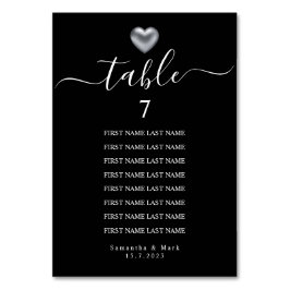 Tarjeta De Mesa Moderno y simple Boda de tipografía de corazón pla