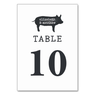 Tarjeta De Mesa Moderno y simple Boda rural rural rústico