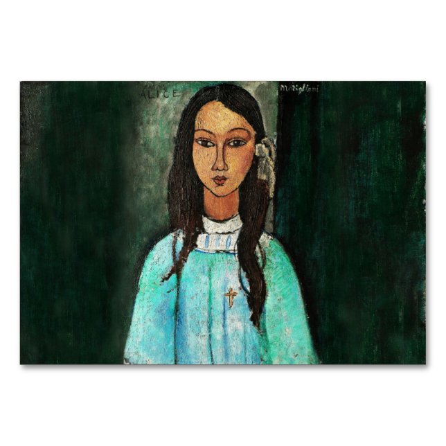 Tarjeta De Mesa Modigliani Alice Bella Artes Vintage (Anverso)