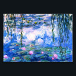 Tarjeta De Mesa Monet Pink Water Lilies<br><div class="desc">Una mesa de nenúfares rosa de Monet con bonitas nenúfares de agua rosada flotando en un estanque azul tranquilo con colchonetas de lirios. Un gran regalo de Monet para los amantes del impresionismo y del arte francés. Impresionismo natural sereno con flores y paisajes pintorescos de estanques.</div>