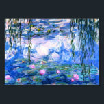 Tarjeta De Mesa Monet Pink Water Lilies<br><div class="desc">Una mesa de nenúfares rosa de Monet con bonitas nenúfares de agua rosada flotando en un estanque azul tranquilo con colchonetas de lirios. Un gran regalo de Monet para los amantes del impresionismo y del arte francés. Impresionismo natural sereno con flores y paisajes pintorescos de estanques.</div>