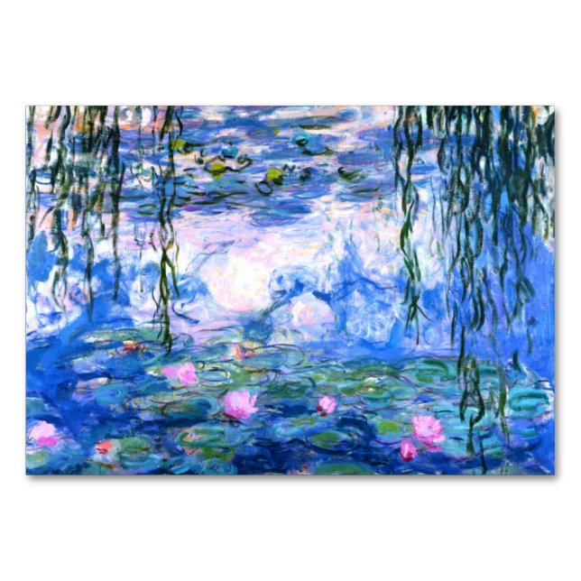 Tarjeta De Mesa Monet Pink Water Lilies (Anverso)