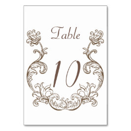 Tarjeta De Mesa Monocromo rococo florentino