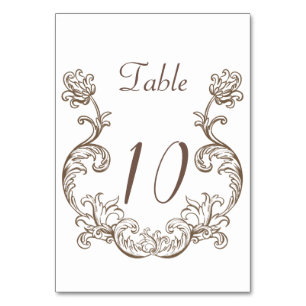 Tarjeta De Mesa Monocromo rococo florentino