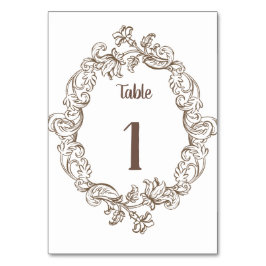 Tarjeta De Mesa Monocromo rococo florentino