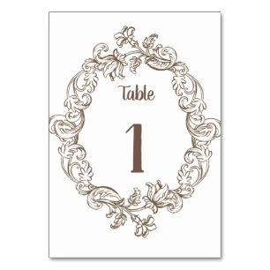 Tarjeta De Mesa Monocromo rococo florentino