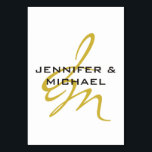 Tarjeta De Mesa Monograma Color Blanco Oro Blanco Minimalista Mode<br><div class="desc">¿Buscas un diseño funcional y de gran apariencia? Este diseño simple,  minimalista y moderno es para ti. ¿Qué tal este diseño que llamará la atención hacia ti?</div>