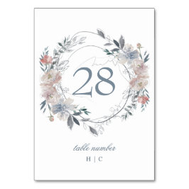 Tarjeta De Mesa Monograma de color húmedo floral romántico