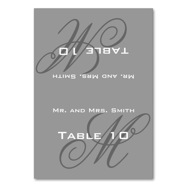Tarjeta De Mesa Monograma de configuración de posición (Anverso)