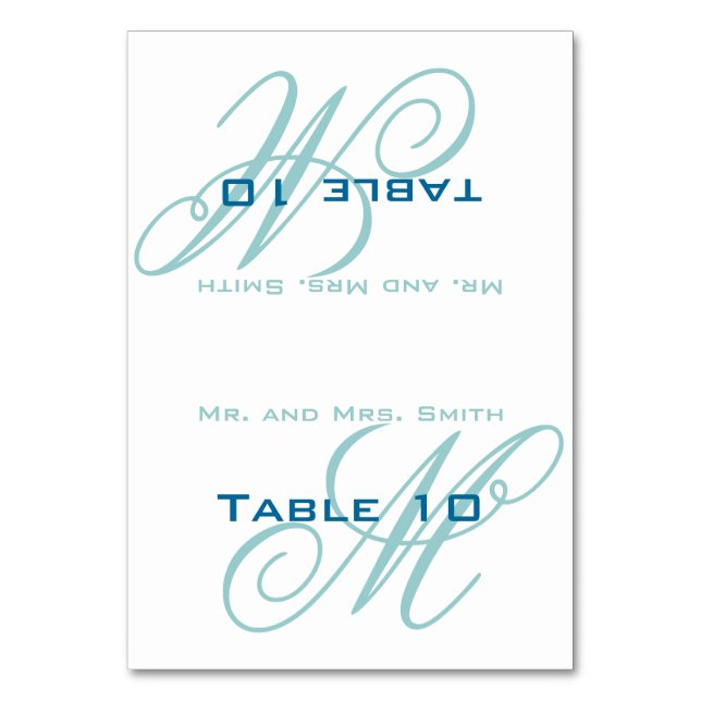 Tarjeta De Mesa Monograma de configuración de posición (Anverso)