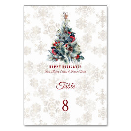 Tarjeta De Mesa Monograma: Deseos navideños del árbol de Navidad B