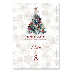 Tarjeta De Mesa Monograma: Deseos navideños del árbol de Navidad B