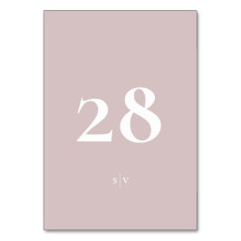 Tarjeta De Mesa Monograma Elegante Musk Rosa Blanco Boda